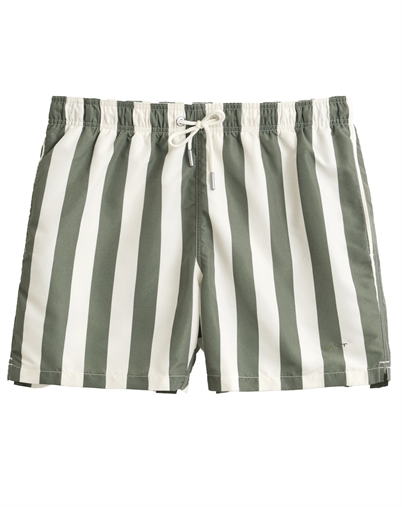 Gant - Block Striped Badeshorts - Herb Green
